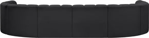 Arc Faux Leather Fabric 8pc. Sectional Black - 101Black-S8A - Vega Furniture