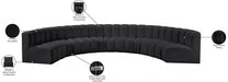 Arc Faux Leather Fabric 8pc. Sectional Black - 101Black-S8B - Vega Furniture