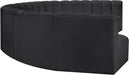 Arc Faux Leather Fabric 8pc. Sectional Black - 101Black-S8B - Vega Furniture