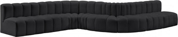 Arc Faux Leather Fabric 8pc. Sectional Black - 101Black-S8C - Vega Furniture