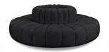 Arc Faux Leather Fabric 8pc. Sectional Black - 101Black-S8D - Vega Furniture