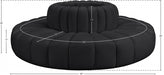 Arc Faux Leather Fabric 8pc. Sectional Black - 101Black-S8D - Vega Furniture