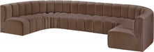 Arc Faux Leather Fabric 8pc. Sectional Brown - 101Brown-S8A - Vega Furniture