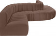 Arc Faux Leather Fabric 8pc. Sectional Brown - 101Brown-S8C - Vega Furniture