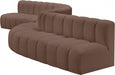 Arc Faux Leather Fabric 8pc. Sectional Brown - 101Brown-S8C - Vega Furniture