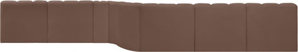 Arc Faux Leather Fabric 8pc. Sectional Brown - 101Brown-S8C - Vega Furniture