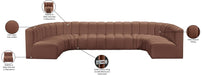 Arc Faux Leather Fabric 8pc. Sectional Cognac - 101Cognac-S8A - Vega Furniture