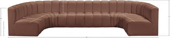 Arc Faux Leather Fabric 8pc. Sectional Cognac - 101Cognac-S8A - Vega Furniture