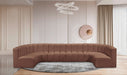 Arc Faux Leather Fabric 8pc. Sectional Cognac - 101Cognac-S8A - Vega Furniture