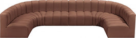 Arc Faux Leather Fabric 8pc. Sectional Cognac - 101Cognac-S8A - Vega Furniture