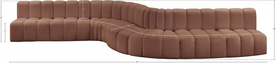 Arc Faux Leather Fabric 8pc. Sectional Cognac - 101Cognac-S8C - Vega Furniture