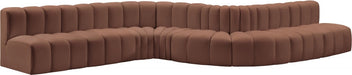 Arc Faux Leather Fabric 8pc. Sectional Cognac - 101Cognac-S8C - Vega Furniture