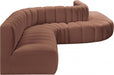 Arc Faux Leather Fabric 8pc. Sectional Cognac - 101Cognac-S8C - Vega Furniture