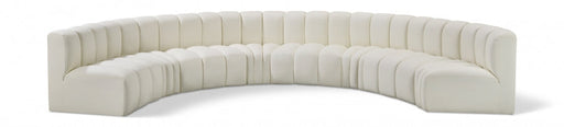 Arc Faux Leather Fabric 8pc. Sectional Cream - 101Cream-S8B - Vega Furniture