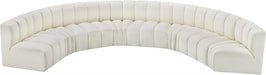 Arc Faux Leather Fabric 8pc. Sectional Cream - 101Cream-S8B - Vega Furniture