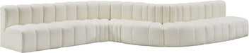 Arc Faux Leather Fabric 8pc. Sectional Cream - 101Cream-S8C - Vega Furniture