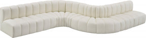 Arc Faux Leather Fabric 8pc. Sectional Cream - 101Cream-S8C - Vega Furniture