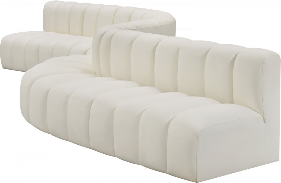 Arc Faux Leather Fabric 8pc. Sectional Cream - 101Cream-S8C - Vega Furniture