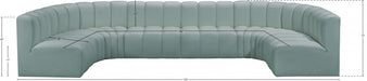 Arc Faux Leather Fabric 8pc. Sectional Mint - 101Mint-S8A - Vega Furniture
