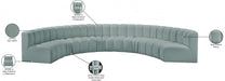 Arc Faux Leather Fabric 8pc. Sectional Mint - 101Mint-S8B - Vega Furniture