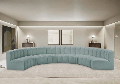 Arc Faux Leather Fabric 8pc. Sectional Mint - 101Mint-S8B - Vega Furniture