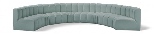 Arc Faux Leather Fabric 8pc. Sectional Mint - 101Mint-S8B - Vega Furniture