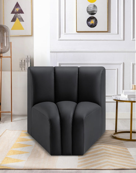 Arc Faux Leather Modular Chair Black - 101Black-CC - Vega Furniture