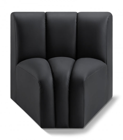 Arc Faux Leather Modular Chair Black - 101Black-CC - Vega Furniture