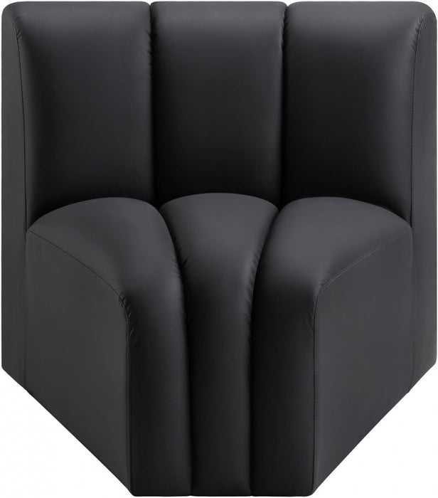 Arc Faux Leather Modular Chair Black - 101Black-CC - Vega Furniture