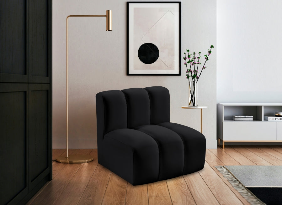 Arc Faux Leather Modular Chair Black - 101Black-ST - Vega Furniture