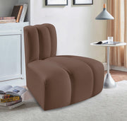 Arc Faux Leather Modular Chair Brown - 101Brown-RC - Vega Furniture