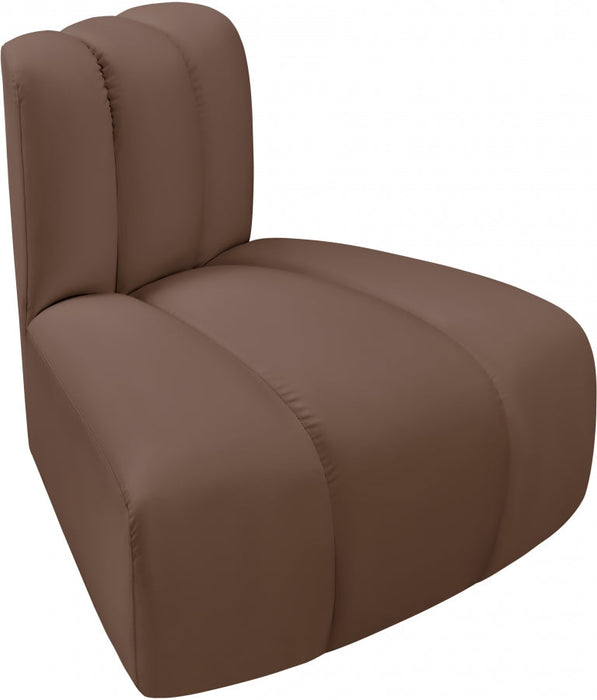 Arc Faux Leather Modular Chair Brown - 101Brown-RC - Vega Furniture