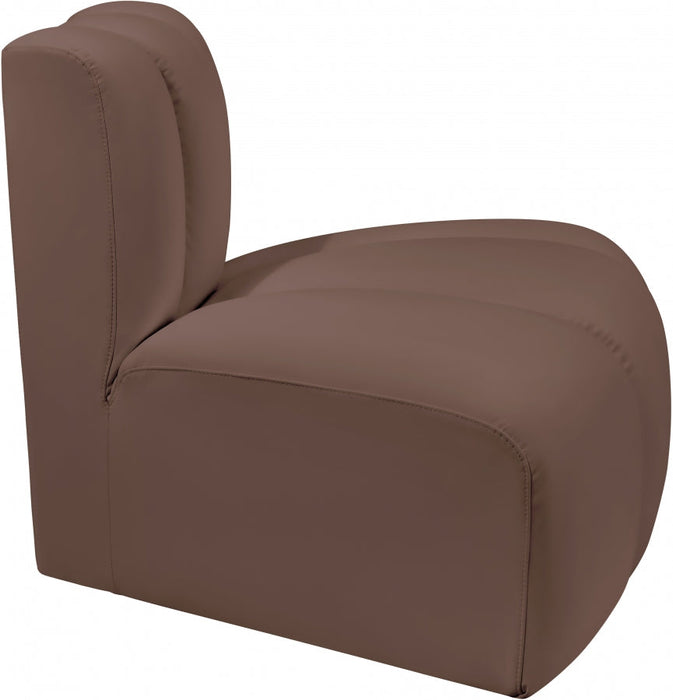 Arc Faux Leather Modular Chair Brown - 101Brown-RC - Vega Furniture