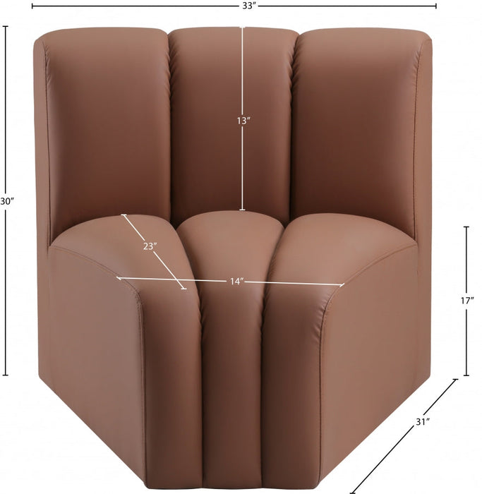 Arc Faux Leather Modular Chair Cognac - 101Cognac-CC - Vega Furniture