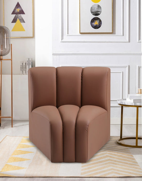 Arc Faux Leather Modular Chair Cognac - 101Cognac-CC - Vega Furniture