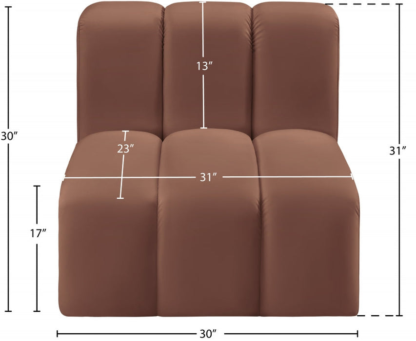 Arc Faux Leather Modular Chair Cognac - 101Cognac-ST - Vega Furniture