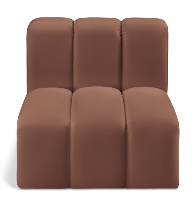Arc Faux Leather Modular Chair Cognac - 101Cognac-ST - Vega Furniture