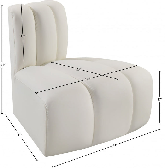 Arc Faux Leather Modular Chair Cream - 101Cream-RC - Vega Furniture