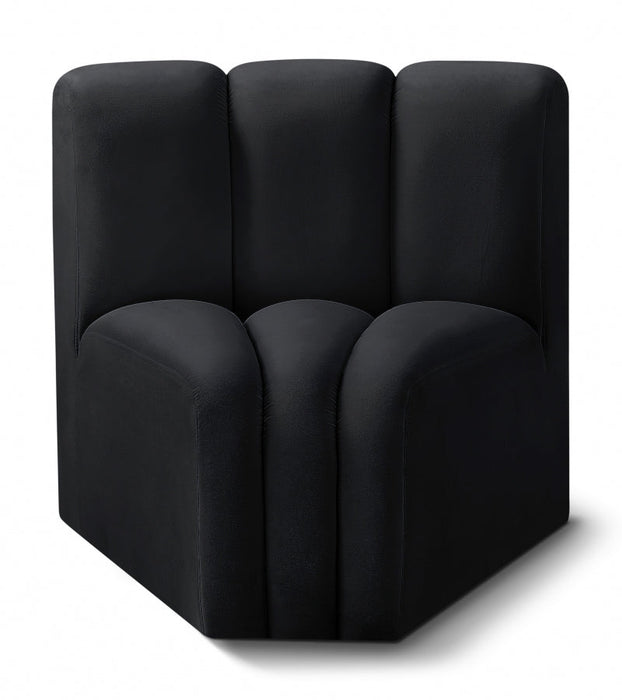 Arc Velvet Modular Chair Black - 103Black-CC - Vega Furniture