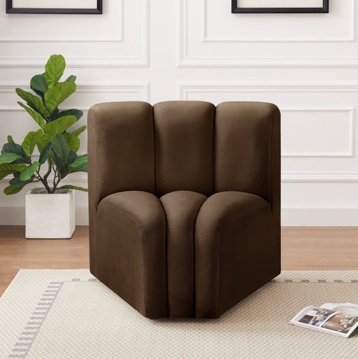 Arc Velvet Modular Chair Brown - 103Brown-CC - Vega Furniture