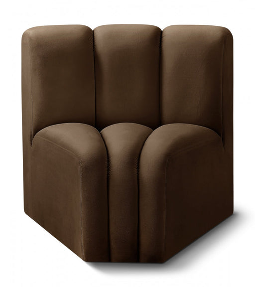 Arc Velvet Modular Chair Brown - 103Brown-CC - Vega Furniture