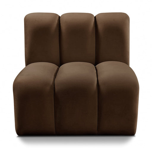 Arc Velvet Modular Chair Brown - 103Brown-ST - Vega Furniture