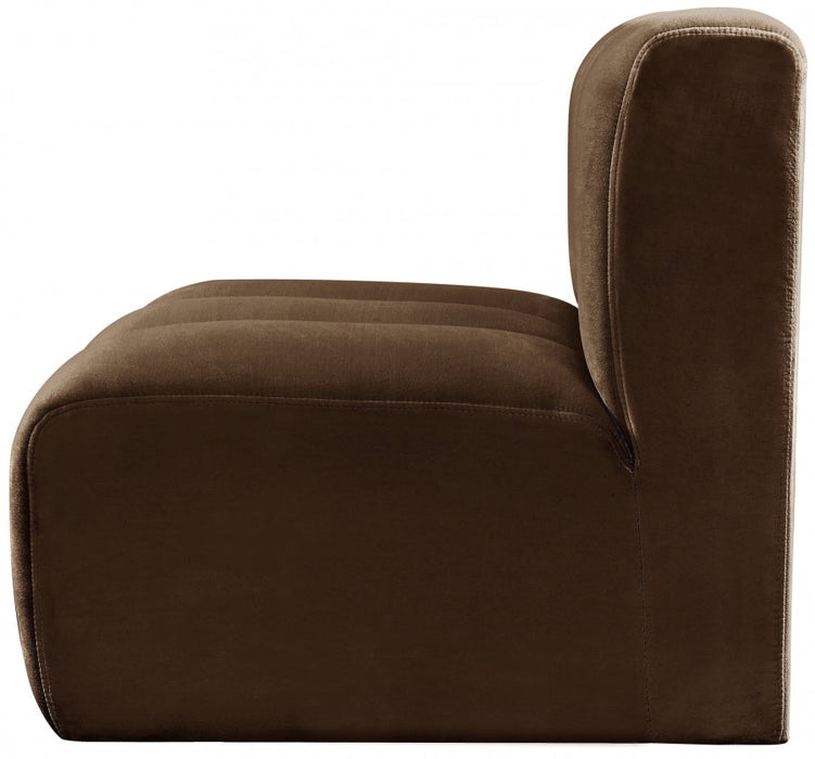 Arc Velvet Modular Chair Brown - 103Brown-ST - Vega Furniture