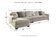 Ardsley Pewter 3-Piece Large LAF Sofa Chaise - SET | 3950416 | 3950467 | 3950446 | 3950408 - Vega Furniture