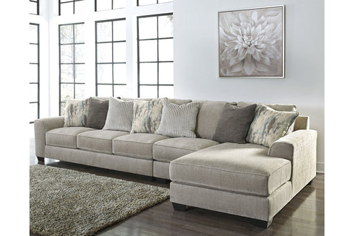 Ardsley Pewter 3-Piece Large RAF Sofa Chaise - SET | 3950417 | 3950466 | 3950446 | 3950408 - Vega Furniture