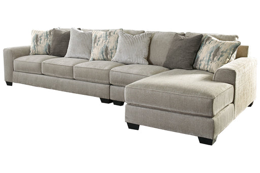 Ardsley Pewter 3-Piece Large RAF Sofa Chaise - SET | 3950417 | 3950466 | 3950446 | 3950408 - Vega Furniture