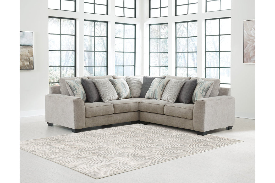 Ardsley Pewter 3-Piece Sectional - SET | 3950456 | 3950455 | 3950477 - Vega Furniture