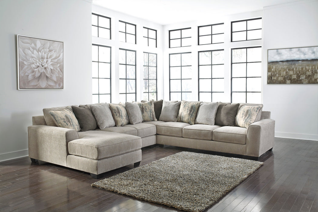 Ardsley Pewter 4-Piece Large LAF Sectional - SET | 3950416 | 3950434 | 3950467 | 3950477 | 3950408 - Vega Furniture