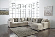 Ardsley Pewter 4-Piece Large RAF Sectional - SET | 3950417 | 3950434 | 3950466 | 3950477 | 3950408 - Vega Furniture