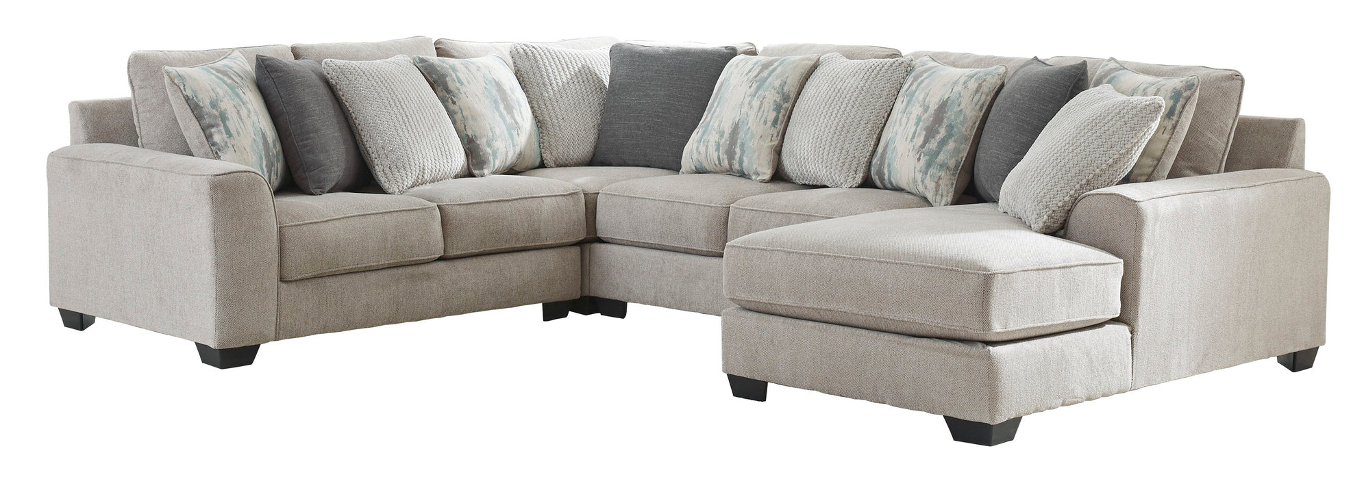 Ardsley Pewter 4-Piece RAF Sectional - SET | 3950417 | 3950434 | 3950455 | 3950477 | 3950408 - Vega Furniture